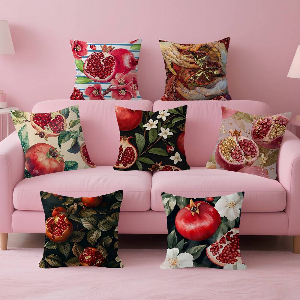 Home Textiles And Furnishing - غطاء وسادة بتصميم الرمان، هدايا للمنزل