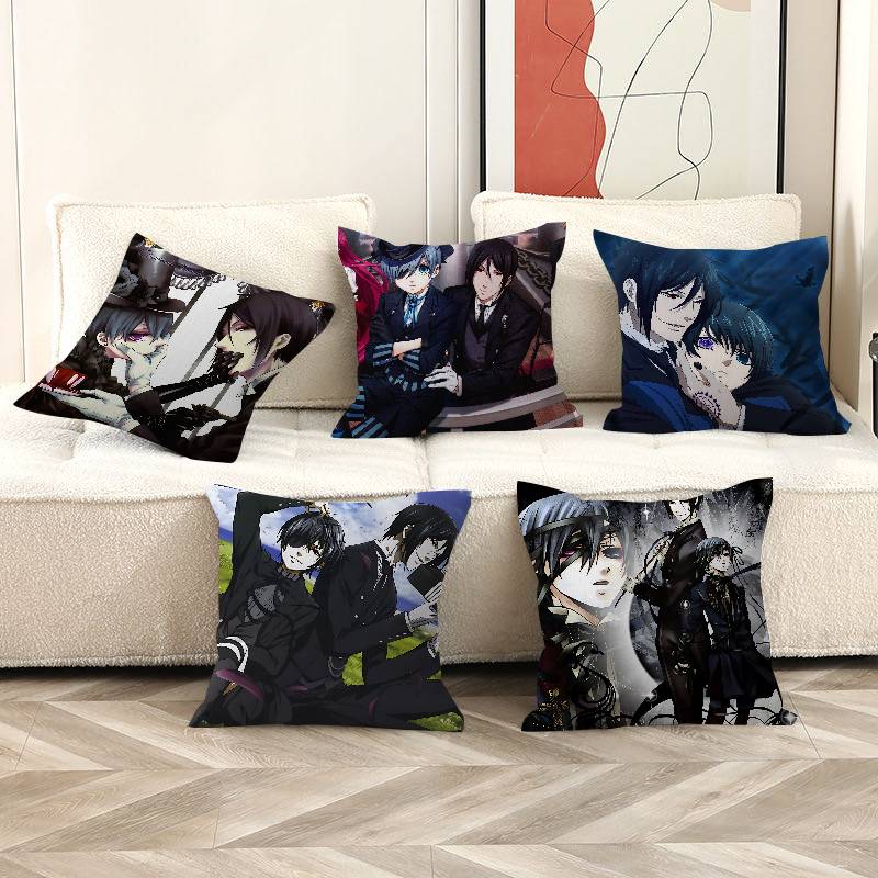 Home Textiles And Furnishing - غطاء وسادة من سلسلة مانجا بلاك