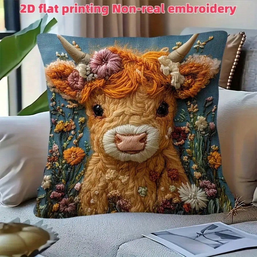 غطاء وسادة ديكوري بتصميم بقرة  - مراجعة Pillow Insert 18X18 وسعره