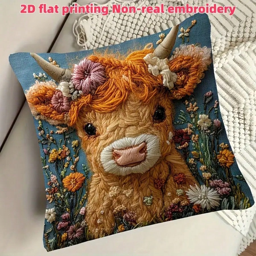 غطاء وسادة ديكوري بتصميم بقرة  - مراجعة Pillow Insert 18X18 وسعره