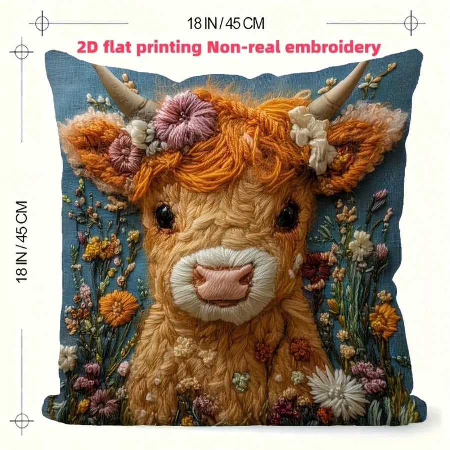 غطاء وسادة ديكوري بتصميم بقرة  - مراجعة Pillow Insert 18X18 وسعره
