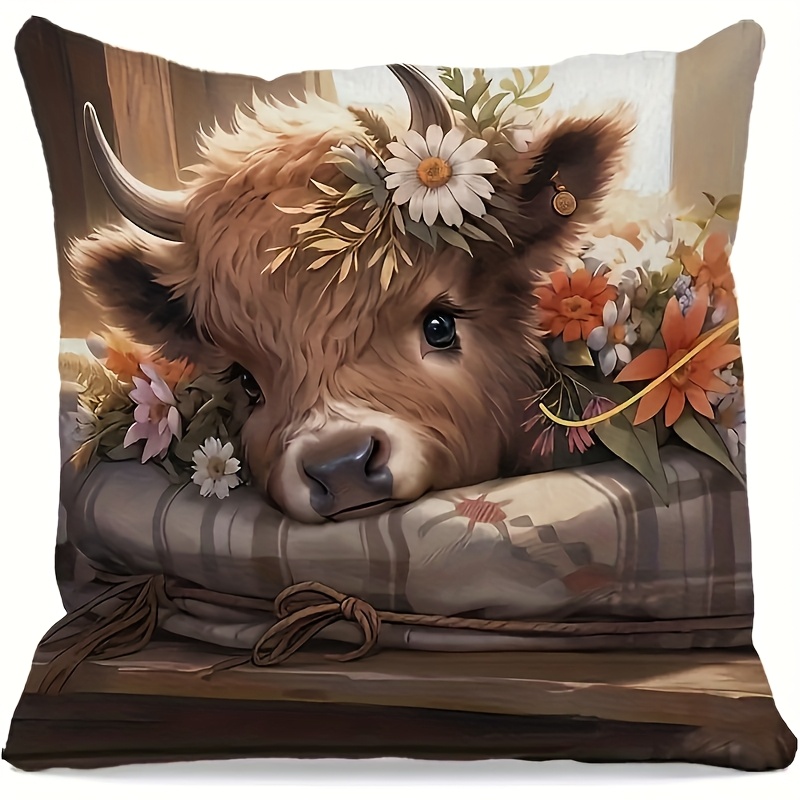 غطاء وسادة بتصميم بقرة هايلاند - مراجعة Pillow Insert 18X18 وسعره