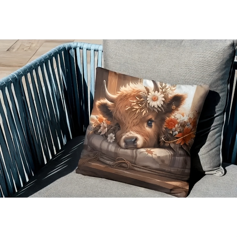 غطاء وسادة بتصميم بقرة هايلاند - مراجعة Pillow Insert 18X18 وسعره