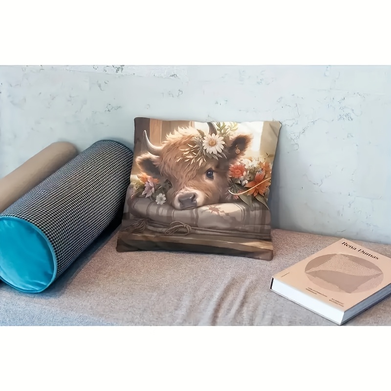 غطاء وسادة بتصميم بقرة هايلاند - مراجعة Pillow Insert 18X18 وسعره