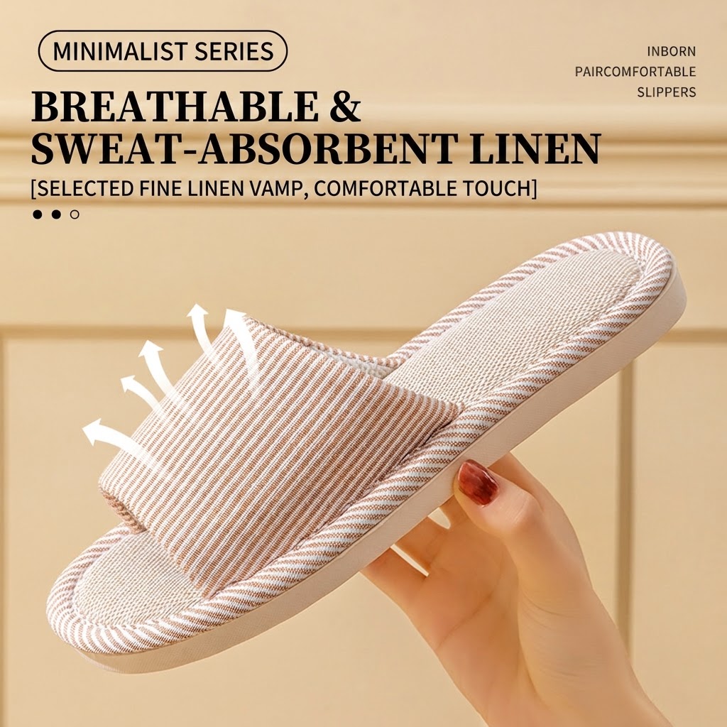 نعال من الكتان القابل للتهوية  - مراجعة Home Textiles وسعره